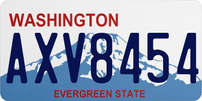 WA license plate AXV8454
