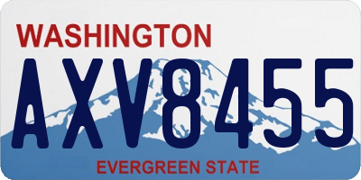 WA license plate AXV8455