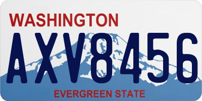 WA license plate AXV8456