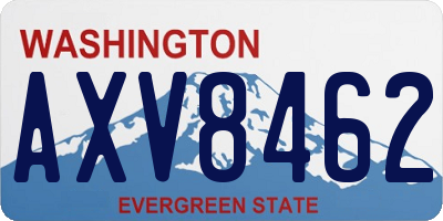 WA license plate AXV8462
