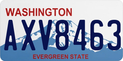 WA license plate AXV8463