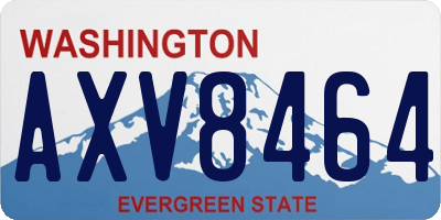 WA license plate AXV8464