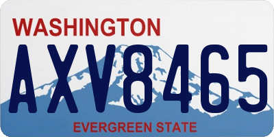 WA license plate AXV8465