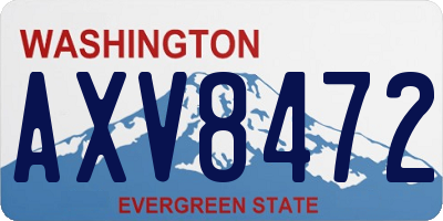 WA license plate AXV8472