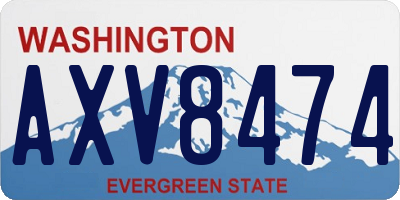 WA license plate AXV8474