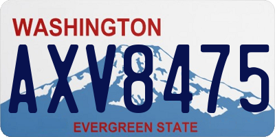 WA license plate AXV8475