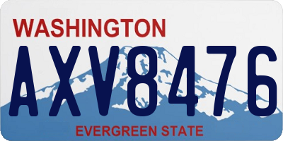 WA license plate AXV8476