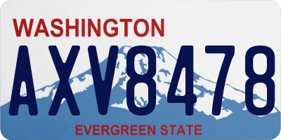 WA license plate AXV8478