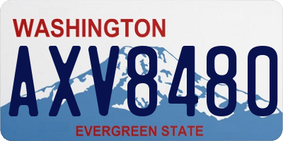 WA license plate AXV8480