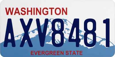 WA license plate AXV8481