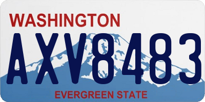 WA license plate AXV8483