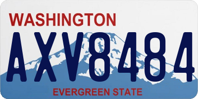 WA license plate AXV8484