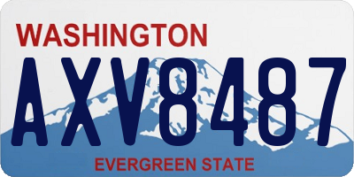 WA license plate AXV8487