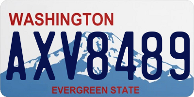 WA license plate AXV8489