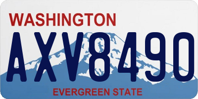 WA license plate AXV8490