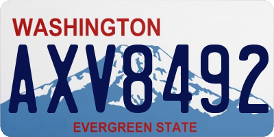 WA license plate AXV8492