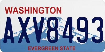 WA license plate AXV8493