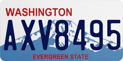 WA license plate AXV8495