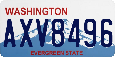 WA license plate AXV8496