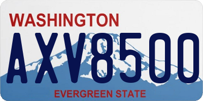 WA license plate AXV8500