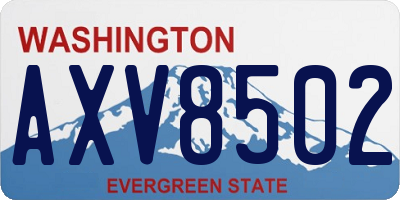 WA license plate AXV8502