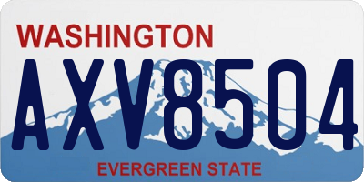 WA license plate AXV8504
