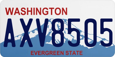WA license plate AXV8505