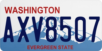 WA license plate AXV8507
