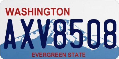 WA license plate AXV8508