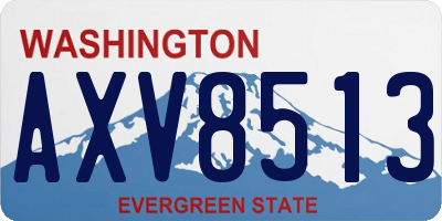 WA license plate AXV8513