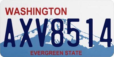 WA license plate AXV8514