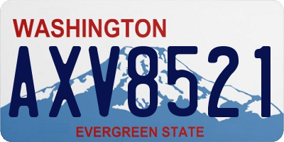 WA license plate AXV8521