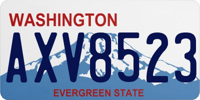 WA license plate AXV8523