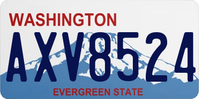WA license plate AXV8524