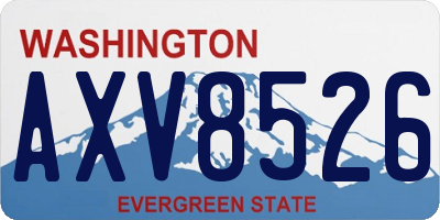 WA license plate AXV8526