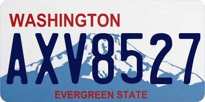 WA license plate AXV8527