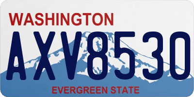 WA license plate AXV8530