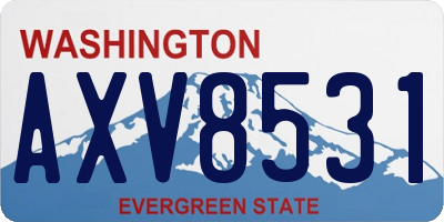 WA license plate AXV8531
