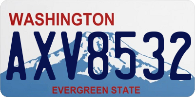 WA license plate AXV8532