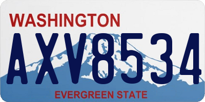 WA license plate AXV8534