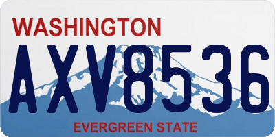 WA license plate AXV8536