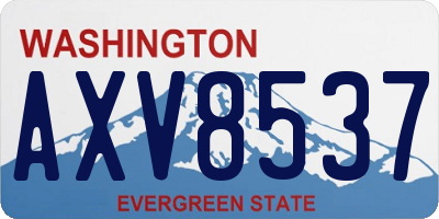 WA license plate AXV8537