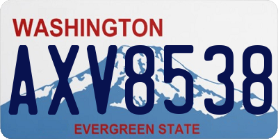 WA license plate AXV8538