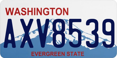 WA license plate AXV8539