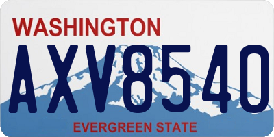 WA license plate AXV8540