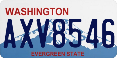 WA license plate AXV8546