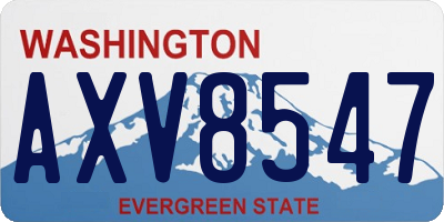 WA license plate AXV8547