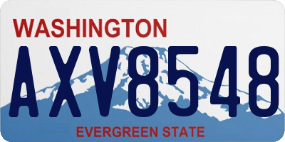 WA license plate AXV8548