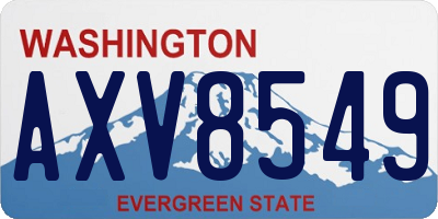 WA license plate AXV8549