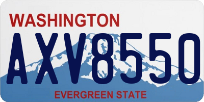 WA license plate AXV8550